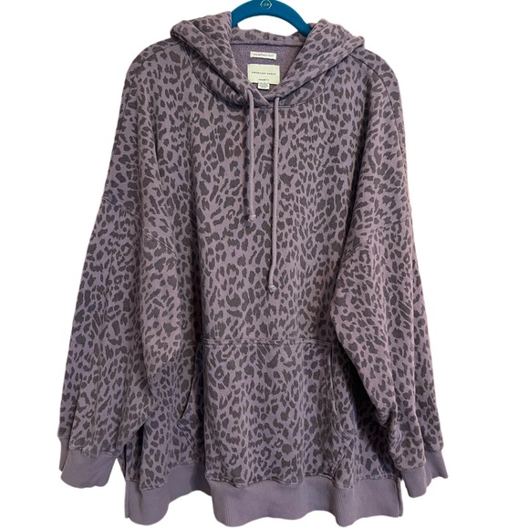American Eagle Outfitters Lavender Leopard Hoodie - Picture 2 of 6